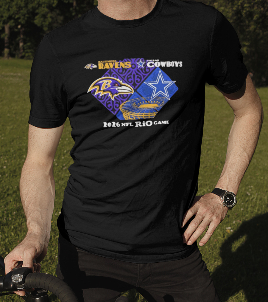 Baltimore Ravens Dallas Cowboys 2026 NFL Rio Game T-Shirt
