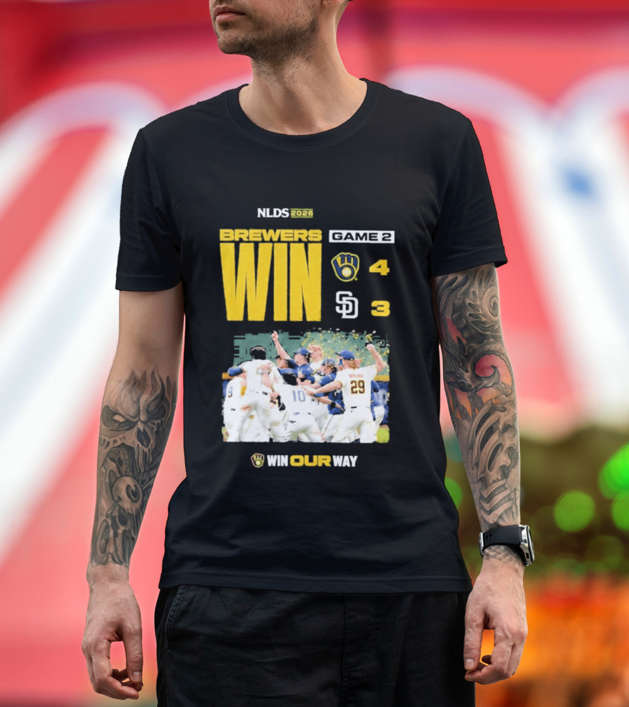NLDS 2026 Brewers Win Game 2 Win Our Way 4 3 Victory Celebration T-Shirt