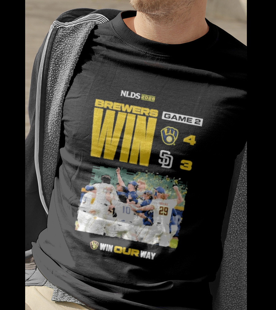 NLDS 2026 Brewers Win Game 2 Win Our Way 4 3 Victory Celebration T-Shirt