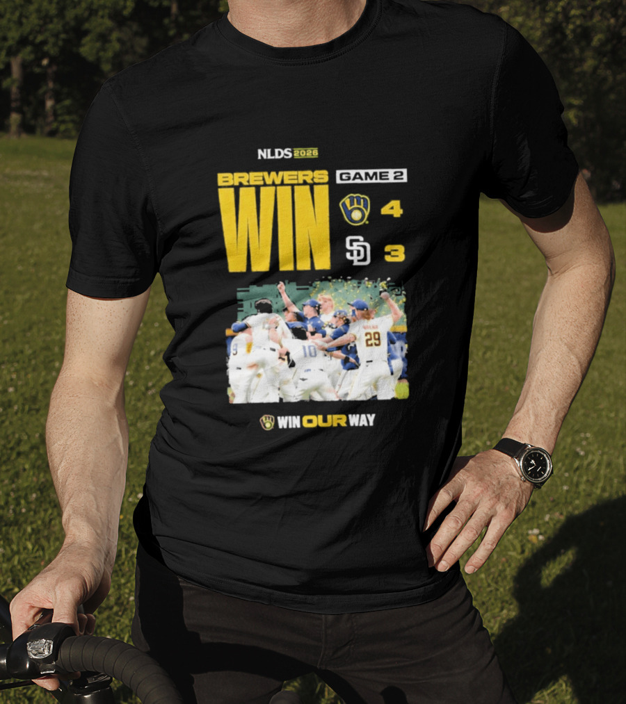 NLDS 2026 Brewers Win Game 2 Win Our Way 4 3 Victory Celebration T-Shirt