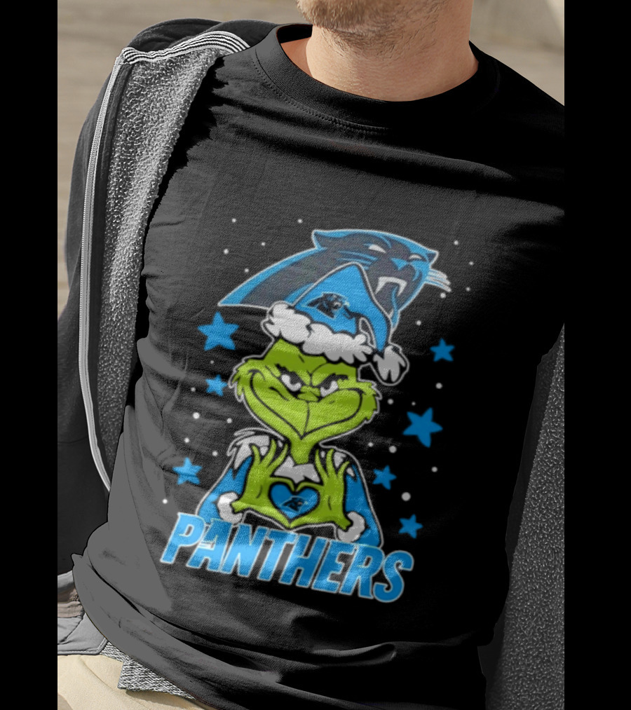 Carolina Panthers Grinch Love Hands Christmas 2026 Football Magic T-Shirt