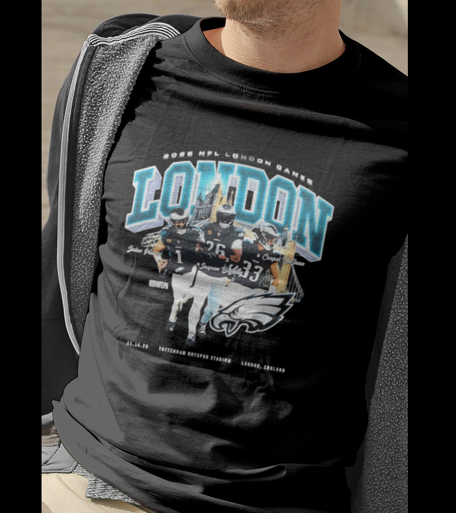 Philadelphia Eagles 2026 London International Games Saquon Barkley Jalen Hurts Eagles T-Shirt