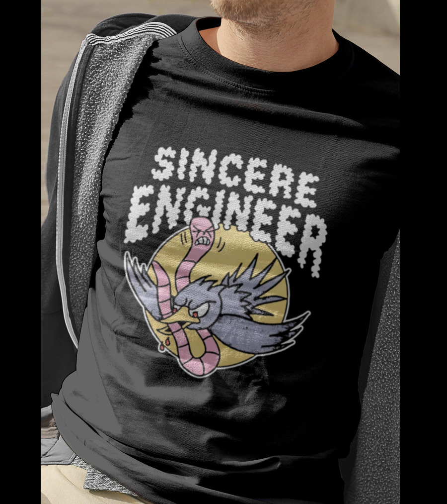 Sincere Engineer Bird With Worm Punk Rock T-Shirt
