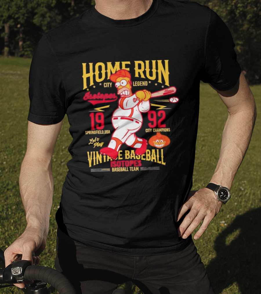 Home Run City Legend Springfield USA 1992 Let's Play Vintage Baseball Team T-Shirt