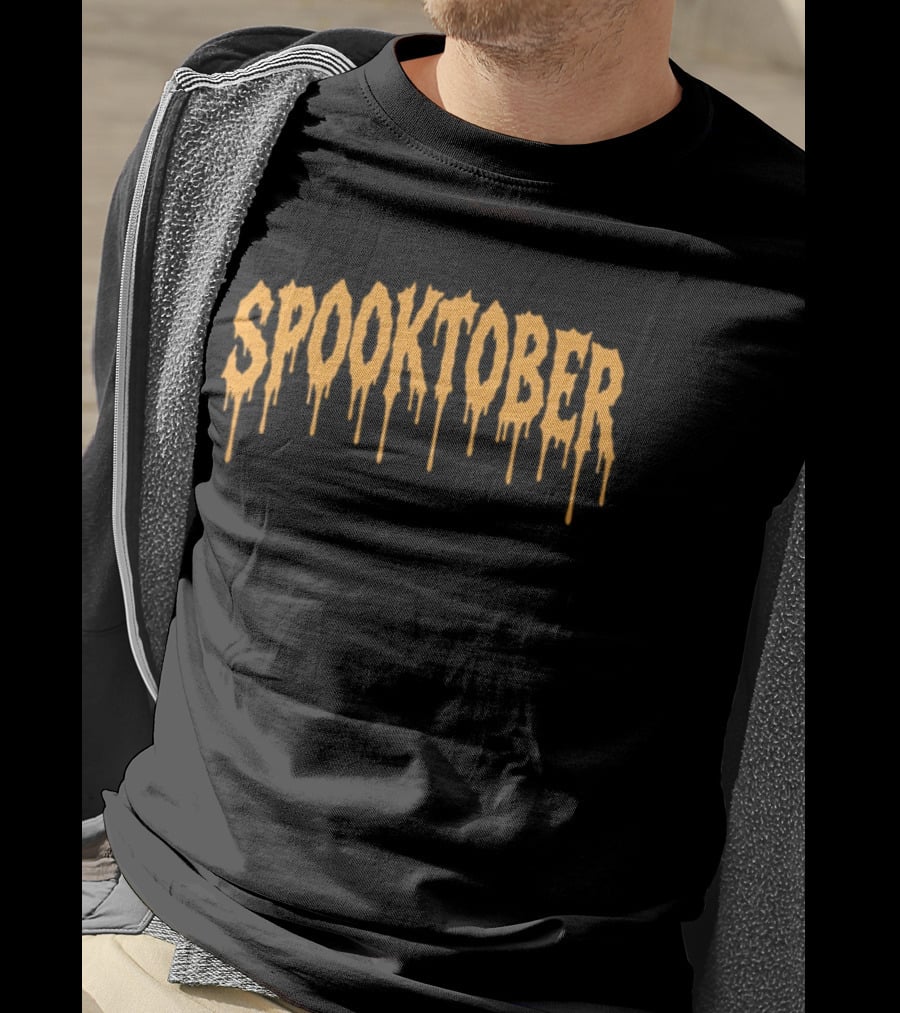 Spooktober Halloween October Spooky Season Dripping T-Shirt