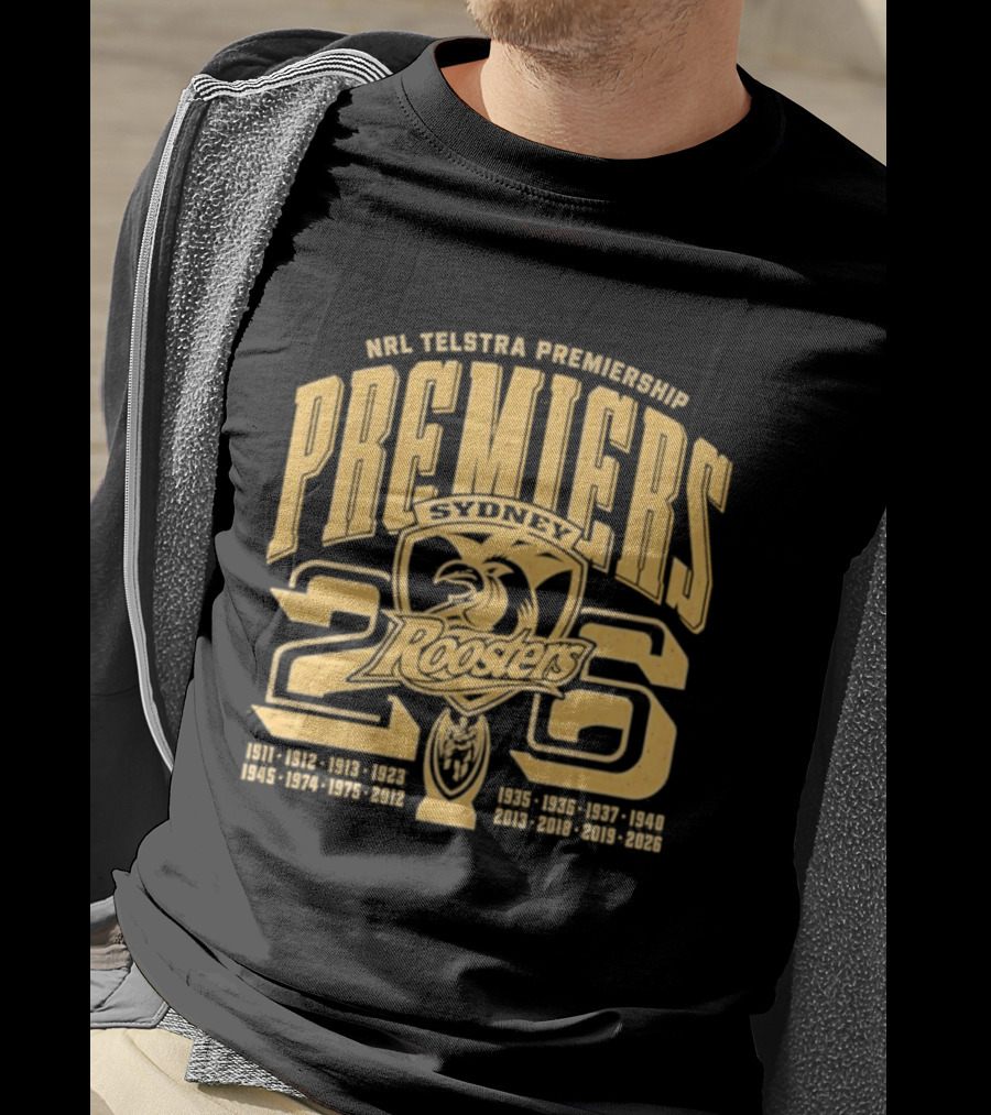 NRL Telstra Premiership Sydney Roosters Premiers 2026 T-Shirt