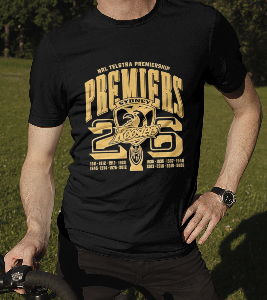 NRL Telstra Premiership Sydney Roosters Premiers 2026 T-Shirt