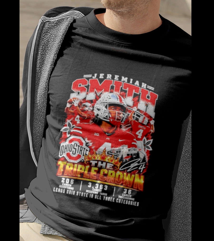 Jeremiah Smith Ohio State The Triple Crown 3.1.3 3.2.3 3.8.2 Football Player T-Shirt