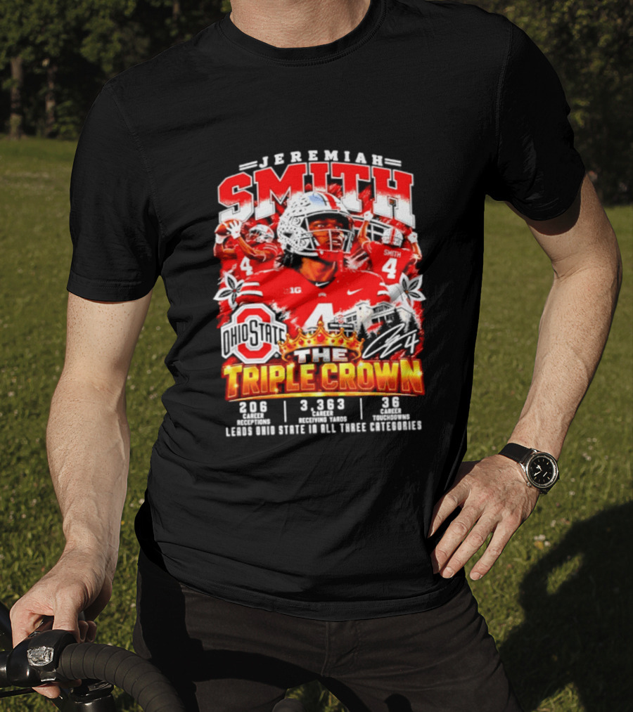 Jeremiah Smith Ohio State The Triple Crown 3.1.3 3.2.3 3.8.2 Football Player T-Shirt
