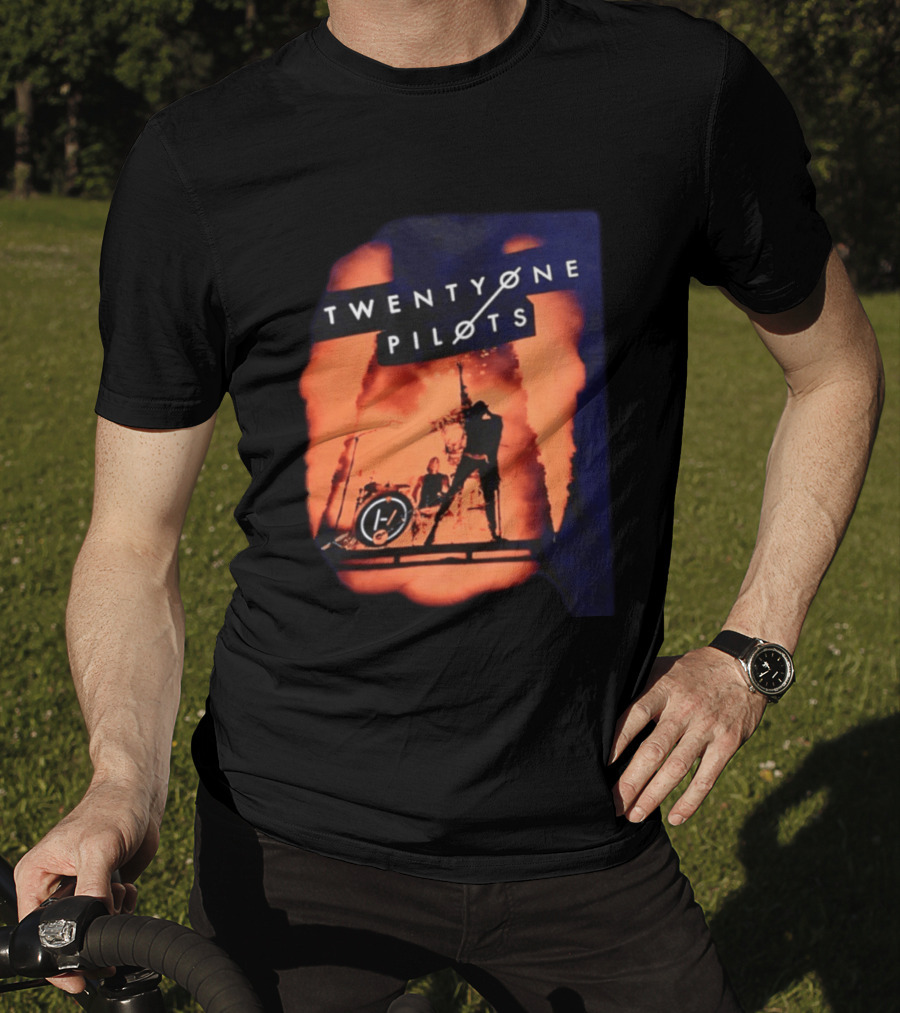 Twenty One Pilots Concert Orange Stage Lights Silhouette Tyler Joseph T-Shirt