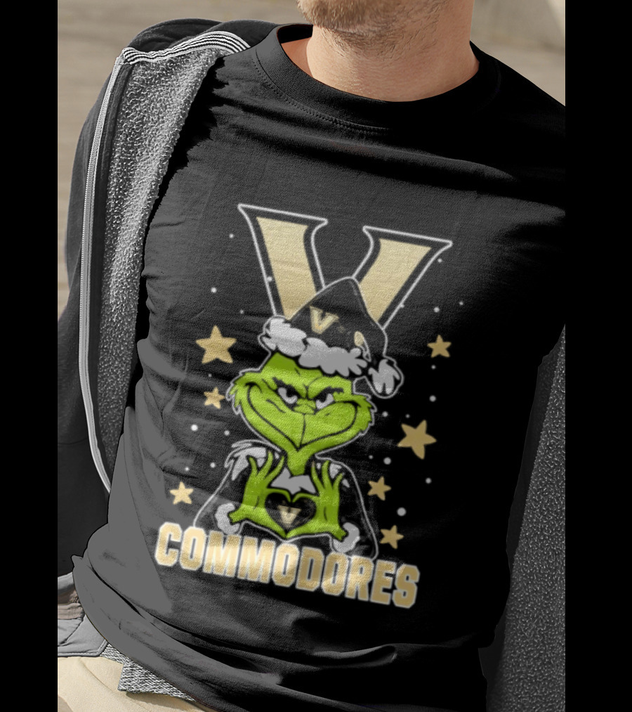 Vanderbilt Commodores Grinch Christmas Love Hands 2026 Football T-Shirt