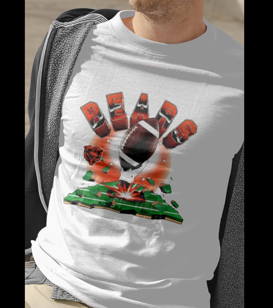Chicago Bears 2026 Explode Clubhouse Football Logo Stars T-Shirt