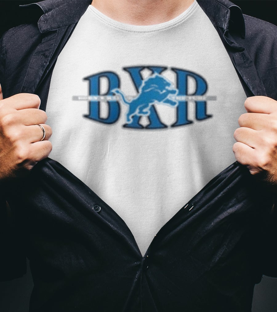 Detroit Lions BXR Born X Raised Block Letter T-Shirt