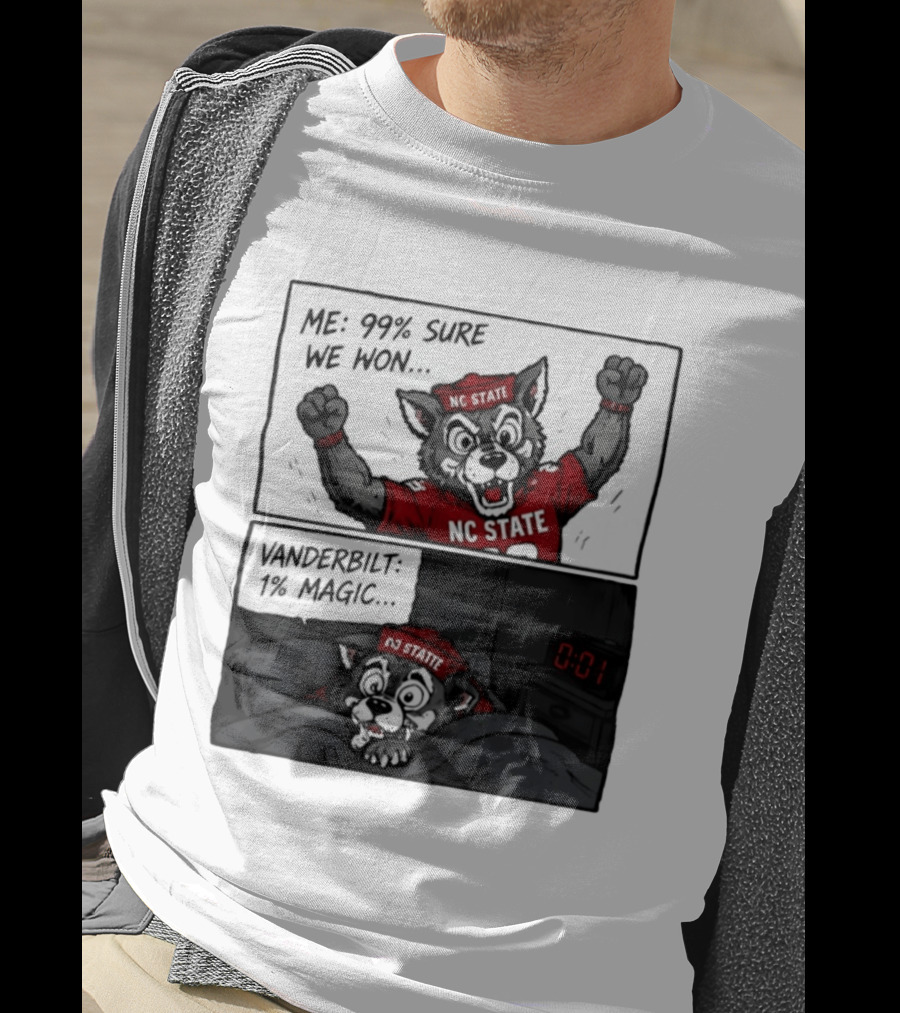 NC State Wolfpack 99 Percent Sure We Won Vanderbilt 1 Percent Magic Comic T-Shirt