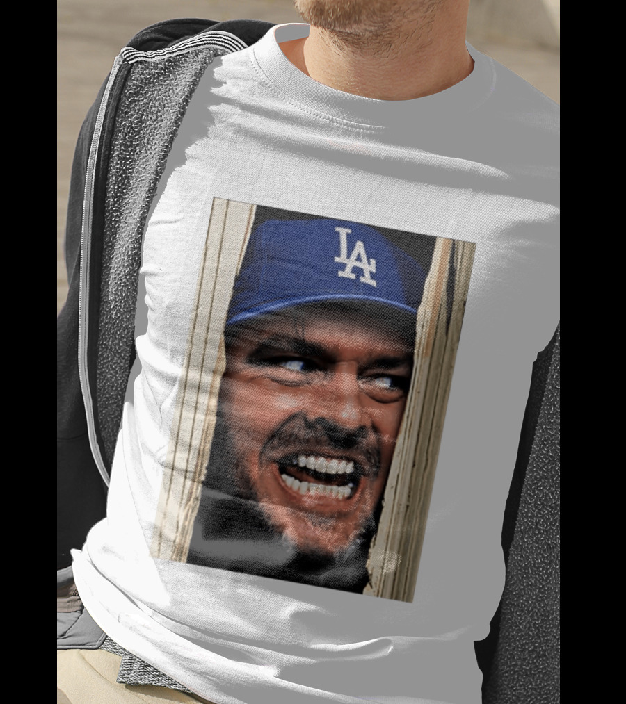 Jack Torrance LA Dodgers Hat Here's Johnny The Shining Baseball T-Shirt