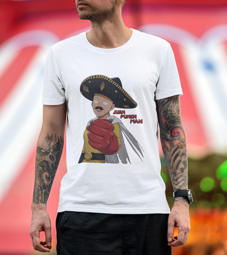 Juan Punch Man Mexican Sombrero Moustache T-Shirt