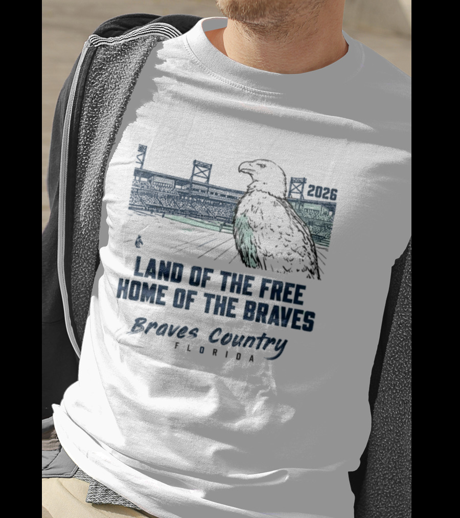 Land Of The Free Home Of The Braves Country Florida Eagle 2023 T-Shirt