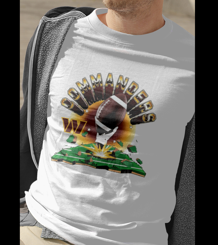Washington Commanders 2026 Explode Clubhouse Commanders Football Burst T-Shirt