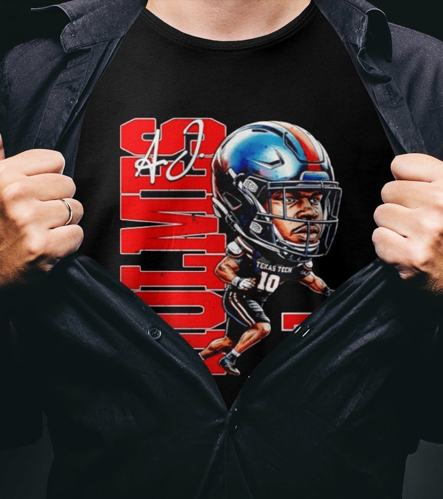A.J. Holmes Jr Texas Tech Red Raiders Football FT NCAA Bobble Head T-Shirt