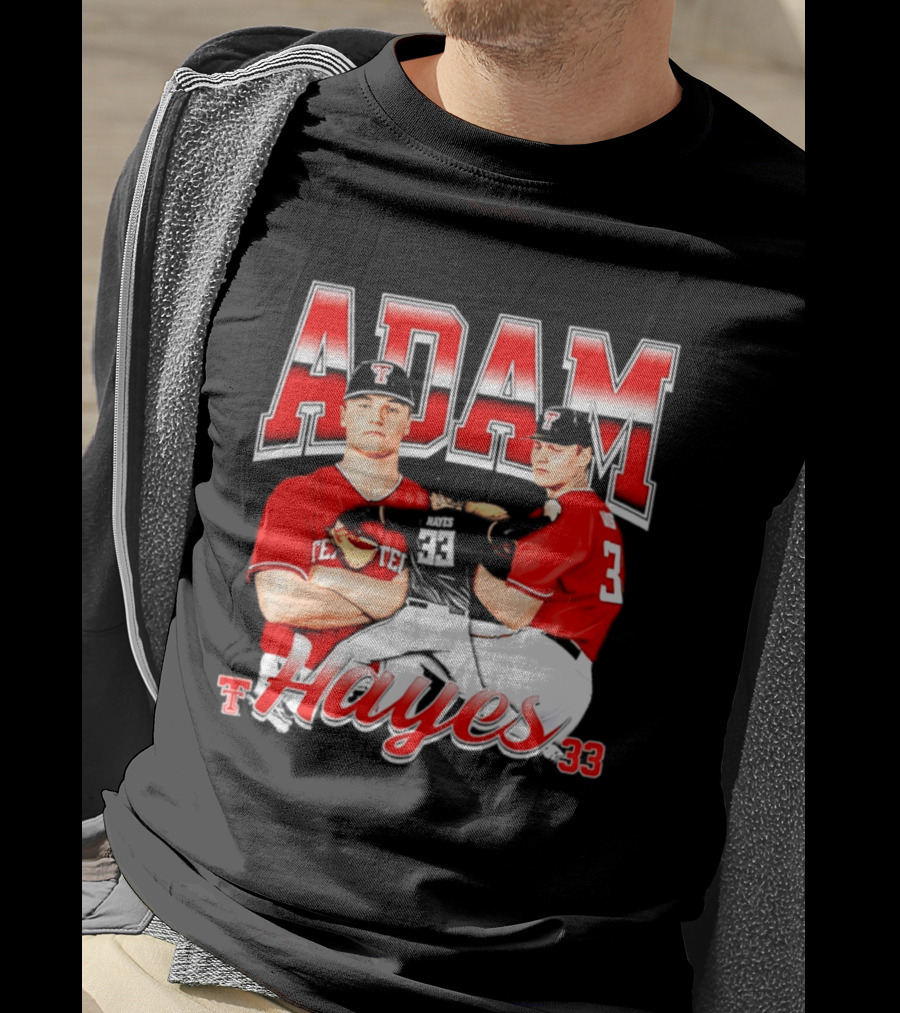 Adam Hayes Texas Tech 33 Red Raiders Football NCAA T-Shirt