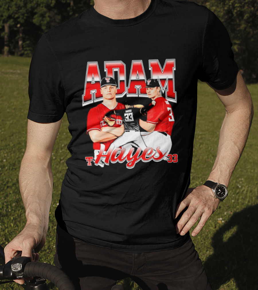 Adam Hayes Texas Tech 33 Red Raiders Football NCAA T-Shirt