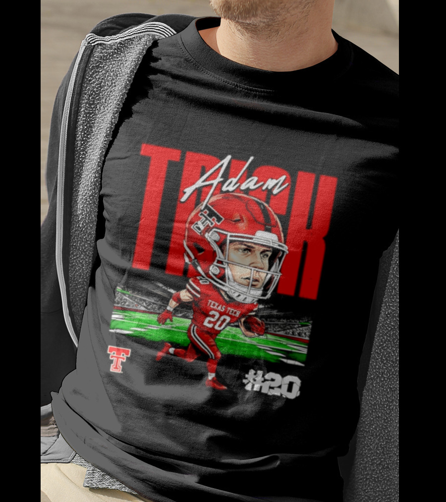 Adam Trick Texas Tech Red Raiders Football Caricature Stadium #20 T-Shirt