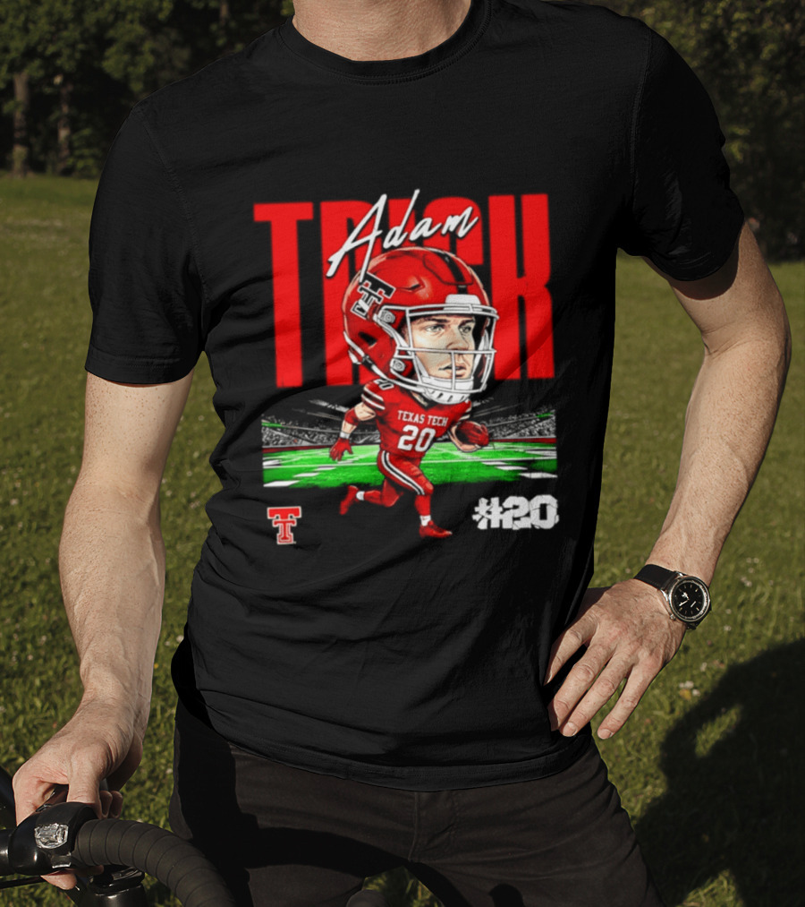 Adam Trick Texas Tech Red Raiders Football Caricature Stadium #20 T-Shirt