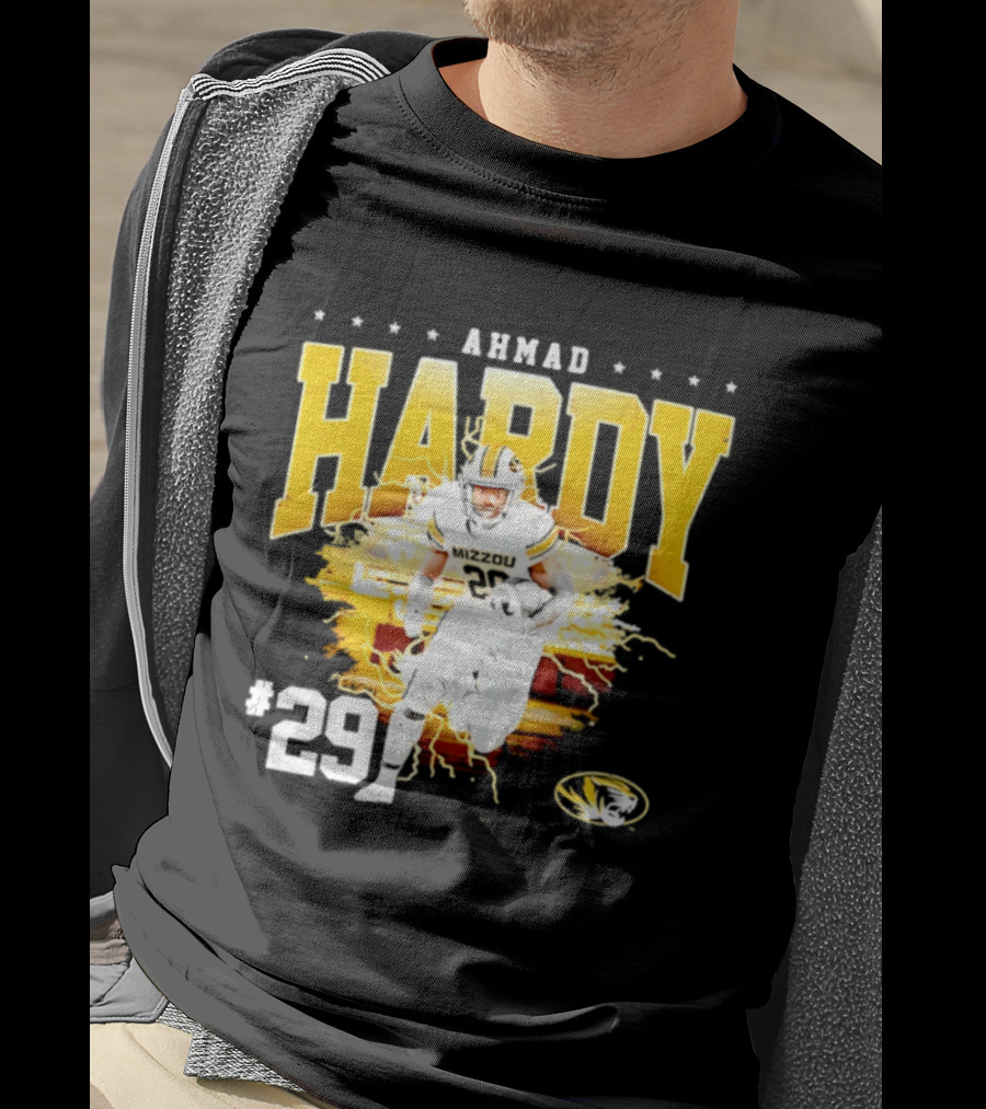 Ahmad Hardy Missouri Tigers NCAA Football #29 Lightning T-Shirt