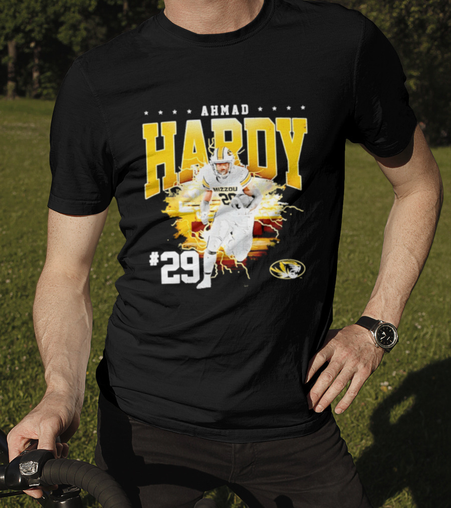 Ahmad Hardy Missouri Tigers NCAA Football #29 Lightning T-Shirt