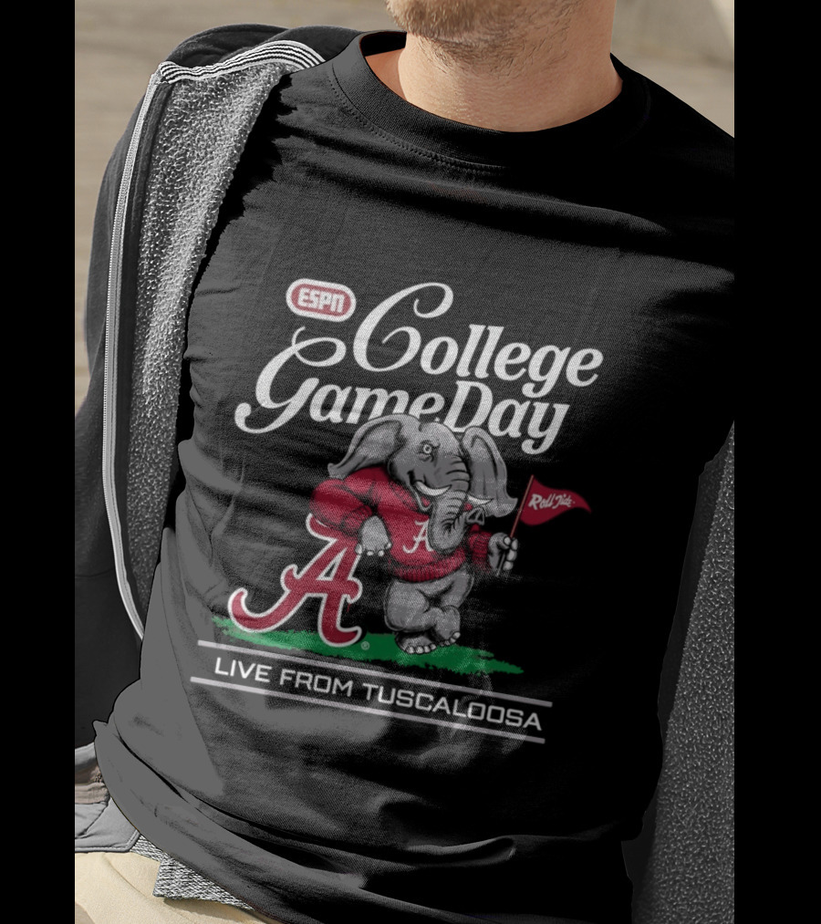 Alabama Crimson Tide Big Al ESPN College Gameday Live From Tuscaloosa Roll Tide T-Shirt