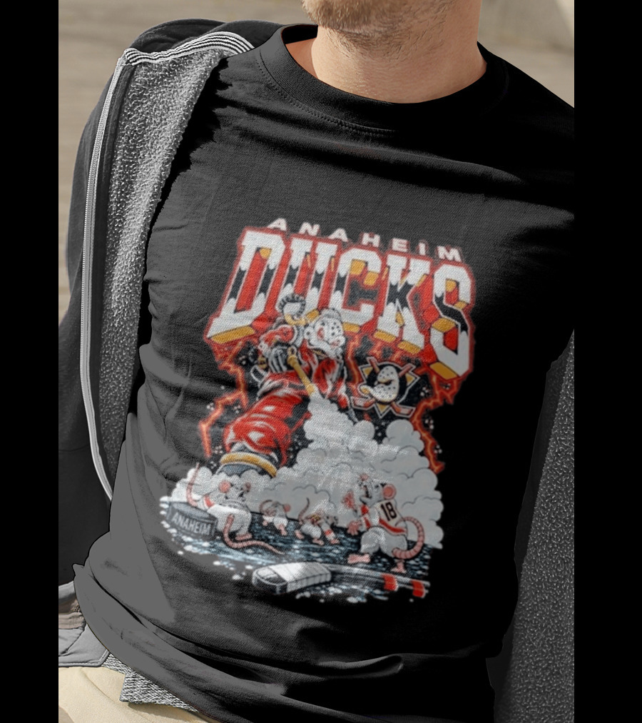 Anaheim Ducks Pest Control NHL Hockey Cartoon Rats T-Shirt