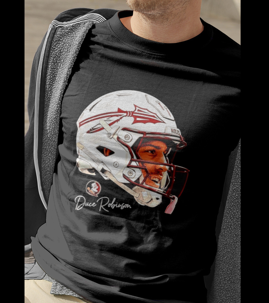 Duce Robinson Florida State Seminoles Football NCAA Game Face Helmet T-Shirt