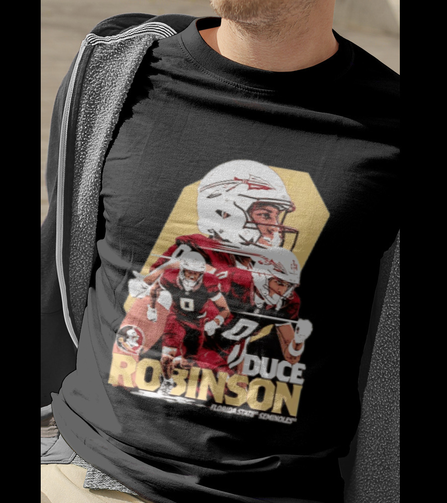 Duce Robinson Florida State Seminoles Football NCAA Player Action Montage T-Shirt