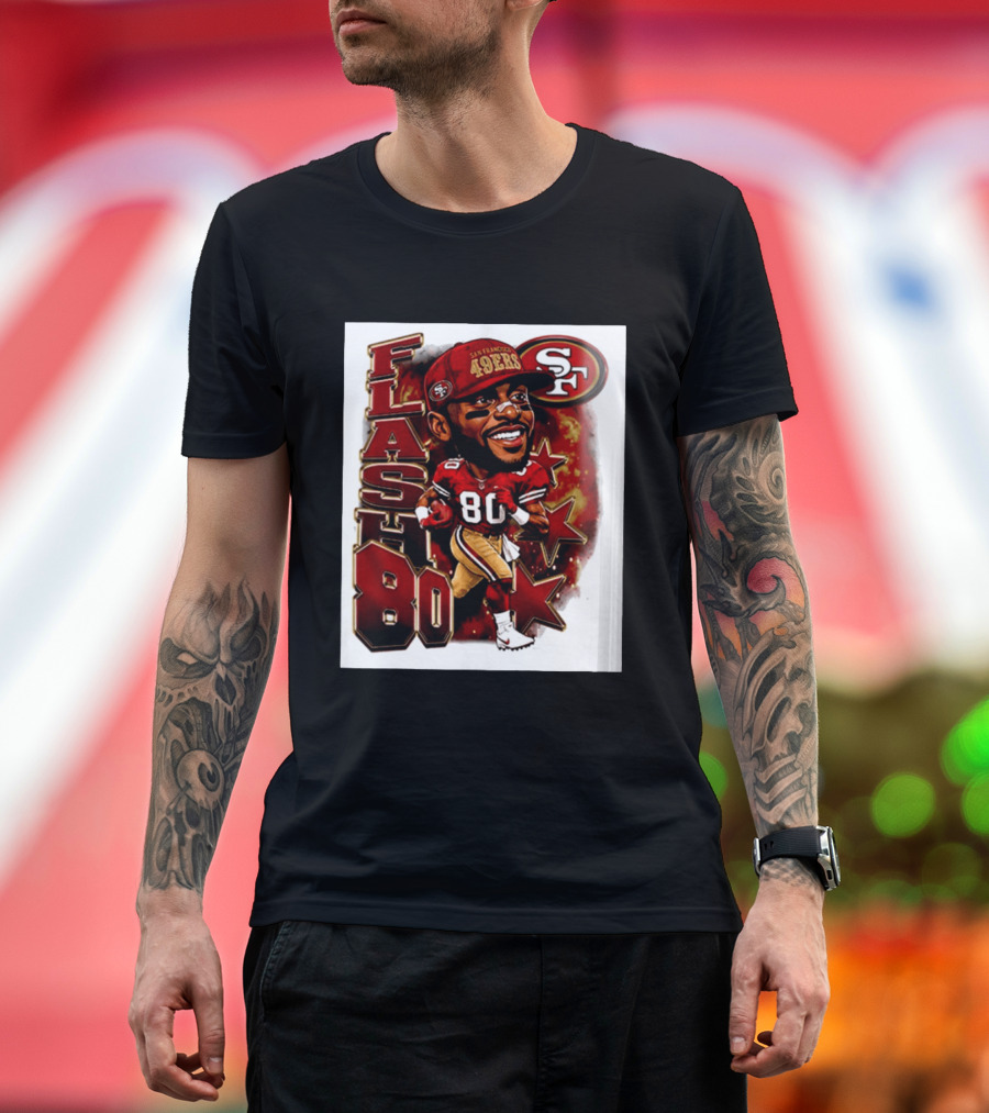 Flash Jerry Rice 80 San Francisco 49ers Caricature SF T-Shirt