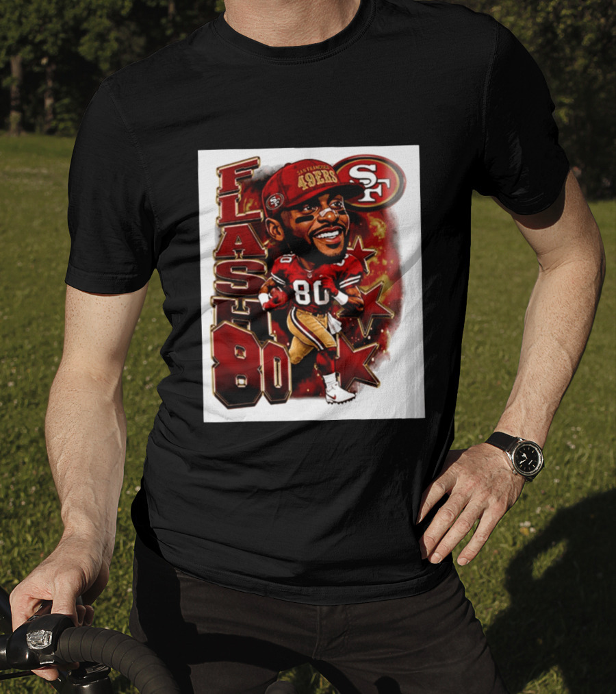 Flash Jerry Rice 80 San Francisco 49ers Caricature SF T-Shirt