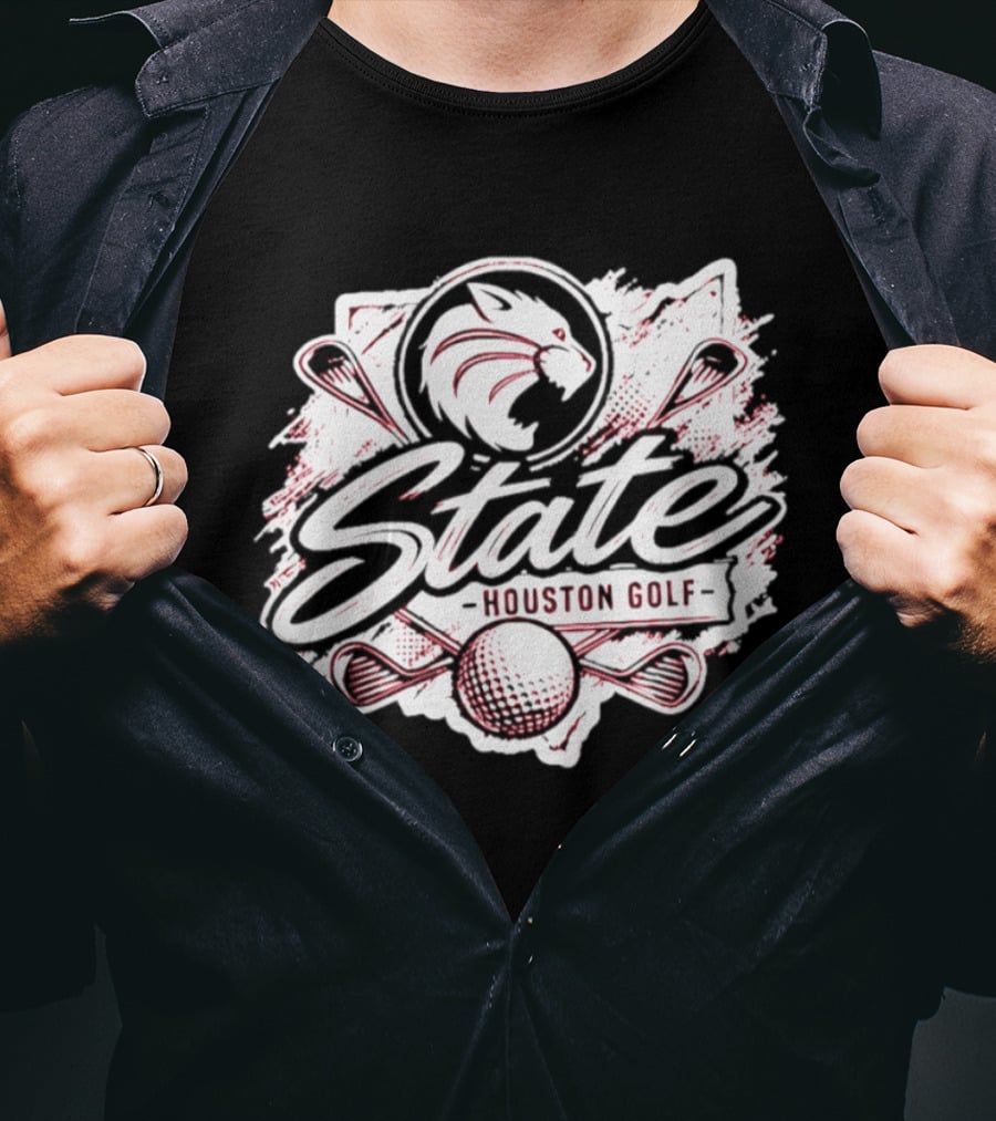 Houston State Golf Team 2026 Wildcats Lacrosse And Golf Clubs Combination T-Shirt