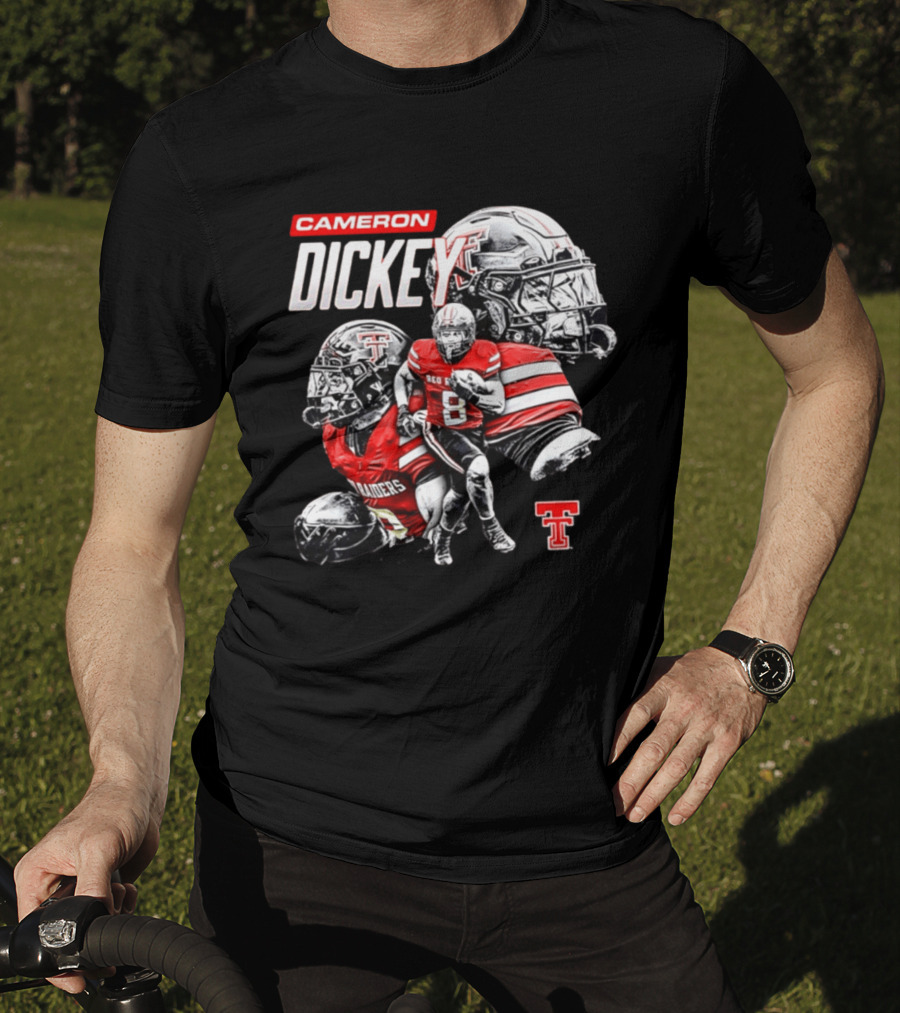 Cameron Dickey Texas Tech Red Raiders NCAA Football Player Collage T-Shirt
