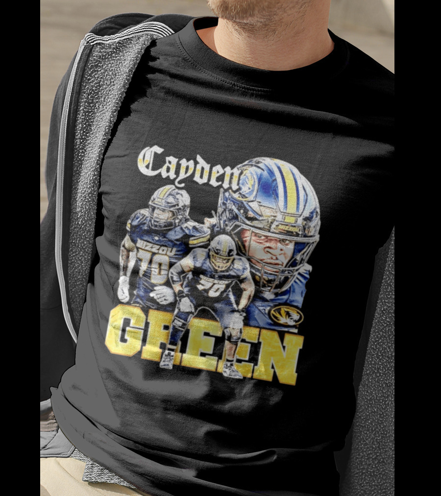 Cayden Green Mizzou 70 Missouri Tigers NCAA Football T-Shirt