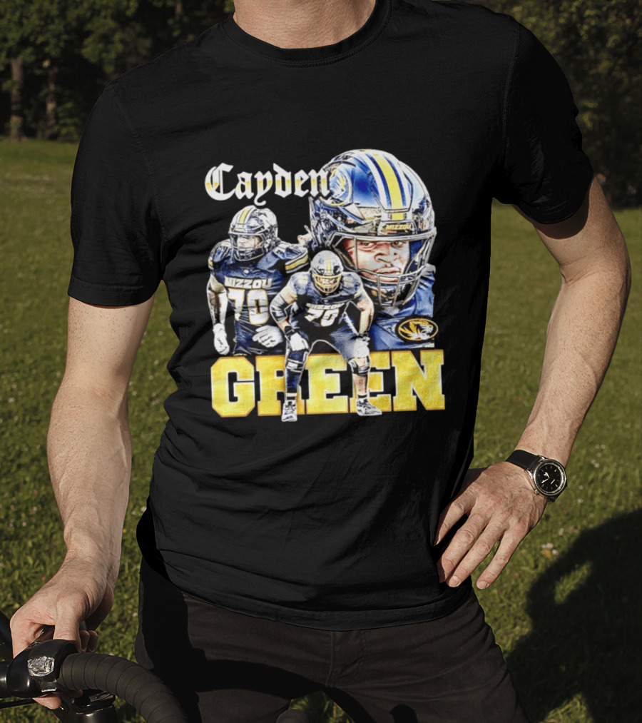 Cayden Green Mizzou 70 Missouri Tigers NCAA Football T-Shirt