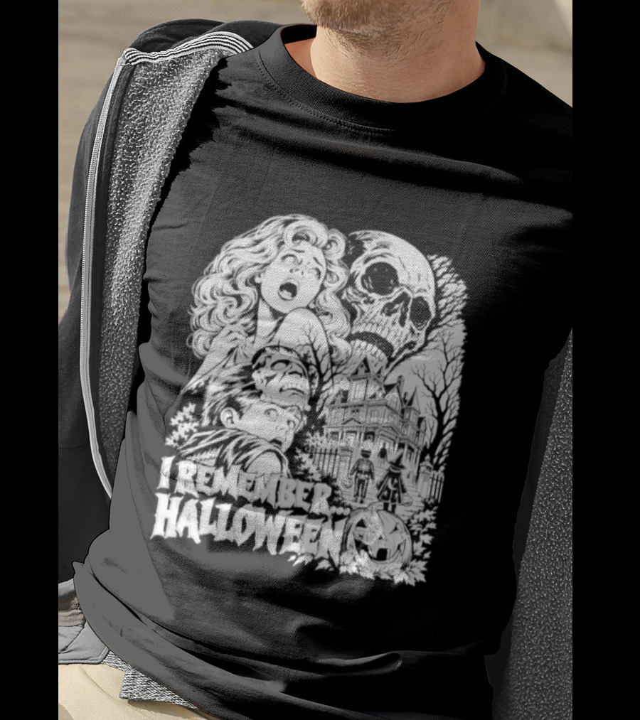 I Remember Halloween Haunted House Skull Pumpkin T-Shirt