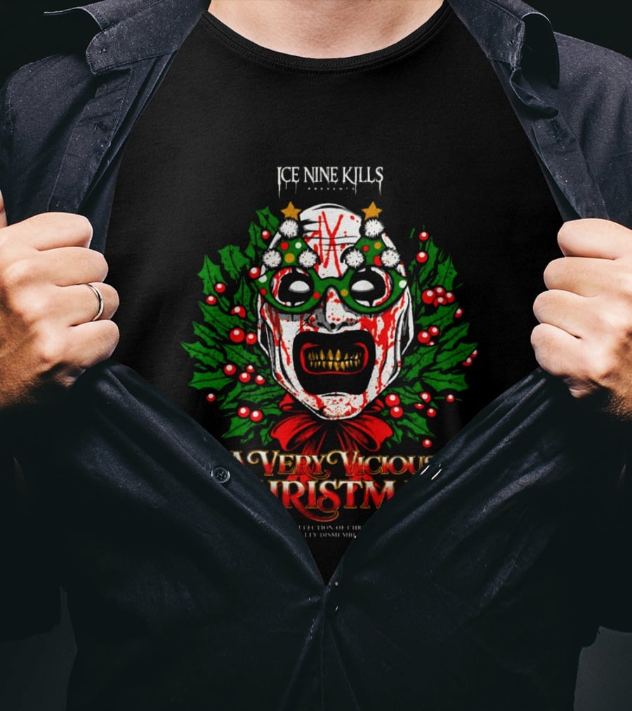 Ice Nine Kills Presents A Very Vicious Christmas 2026 The Clown Holiday Mask T-Shirt