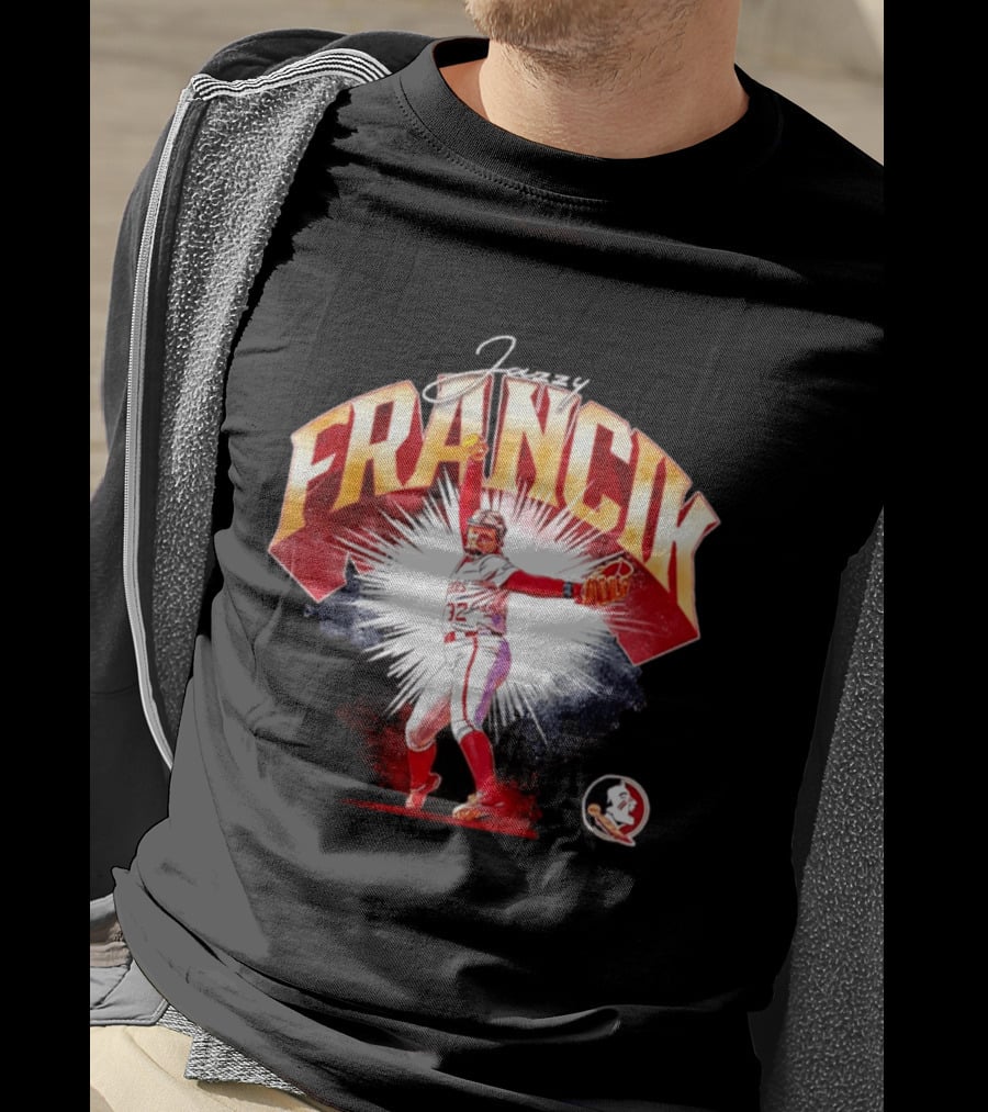 Jazzy Francik Florida State Seminoles Softball NCAA Player 32 Pitching Action Burst T-Shirt