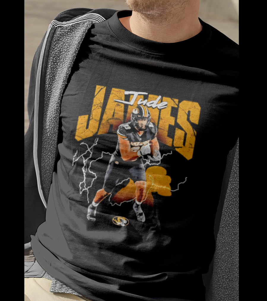 Jude James Missouri Tigers Football NCAA Lightning Strikes T-Shirt