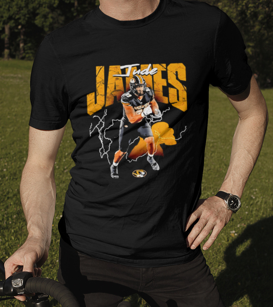 Jude James Missouri Tigers Football NCAA Lightning Strikes T-Shirt