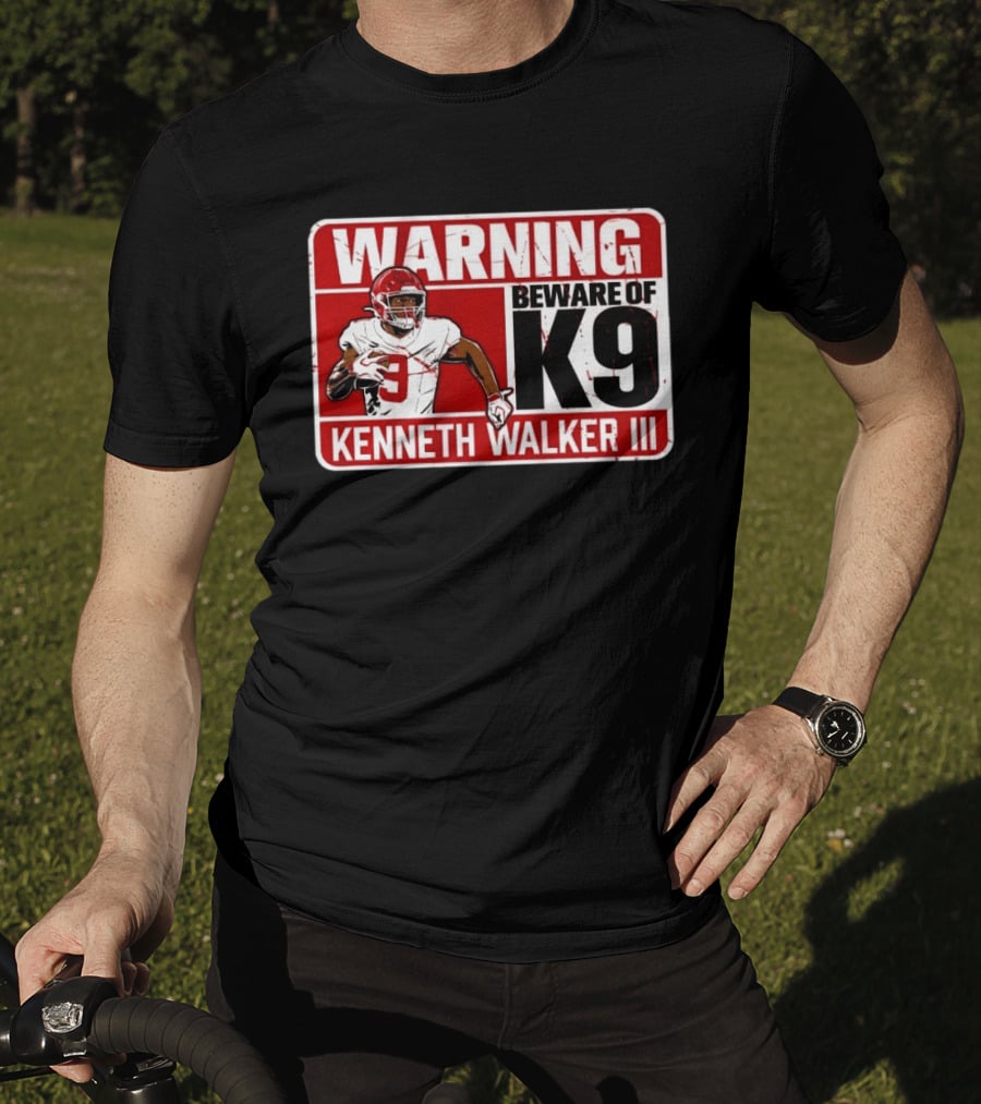 Kenneth Walker III Warning Beware Of K9 Football Player T-Shirt