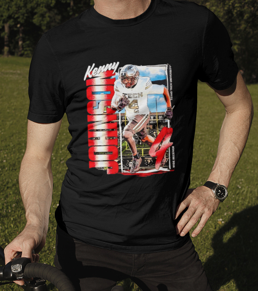 Kenny Johnson Texas Tech Red Raiders Wide Receiver Football NCAA Cards Stadium T-Shirt