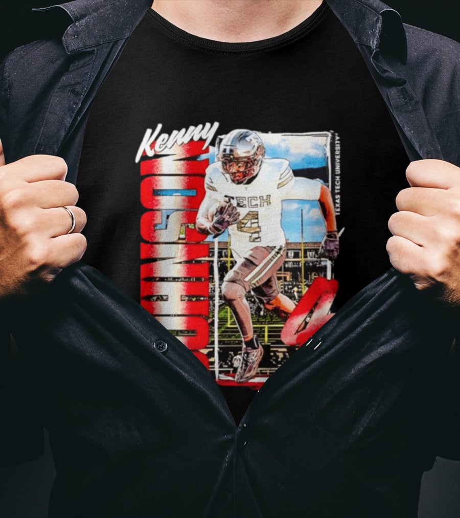Kenny Johnson Texas Tech Red Raiders Wide Receiver Football NCAA Cards Stadium T-Shirt
