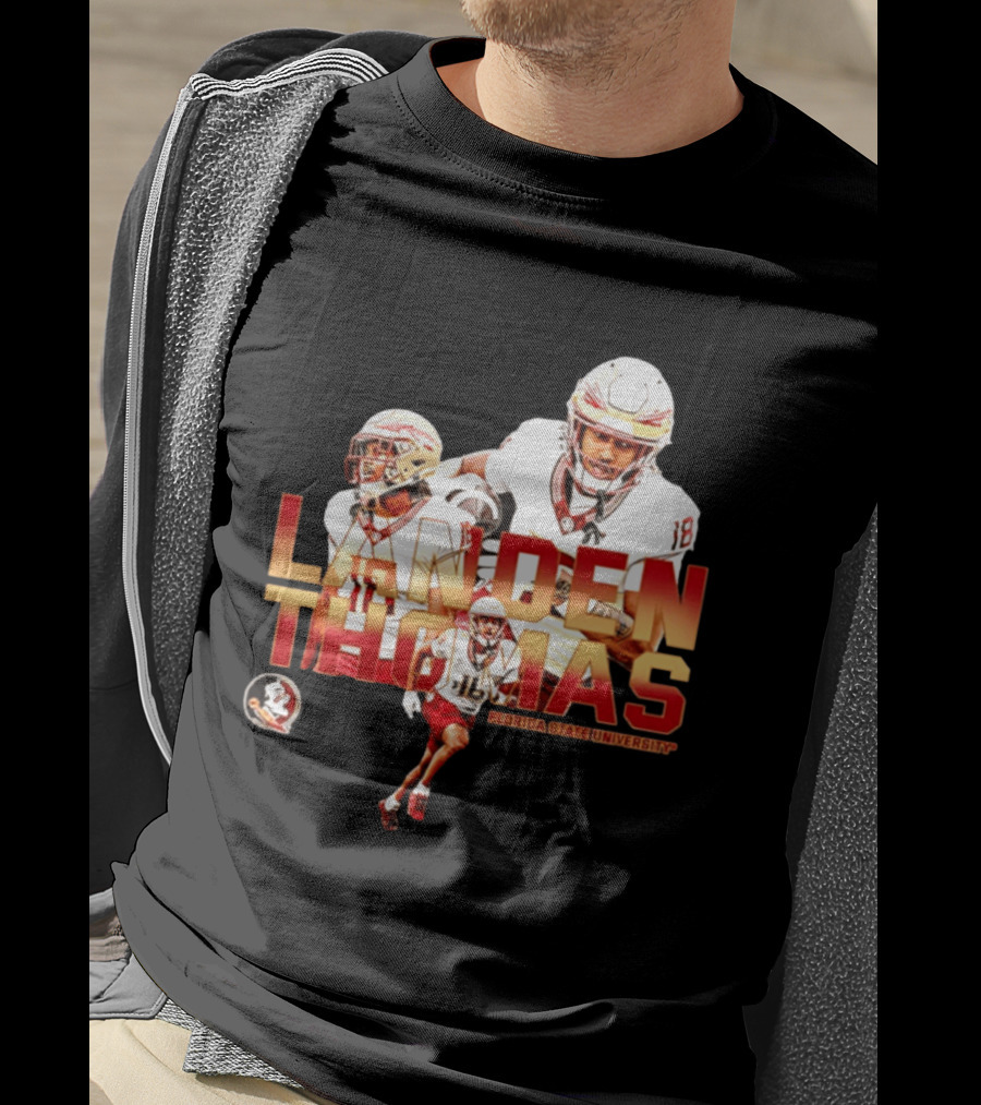 Landen Thomas Florida State University Football Player Collage T-Shirt