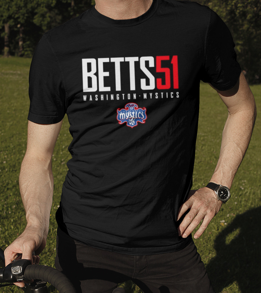 Betts 51 Washington Mystics WNBA Mystics Team Logo NBA Merchandise T-Shirt