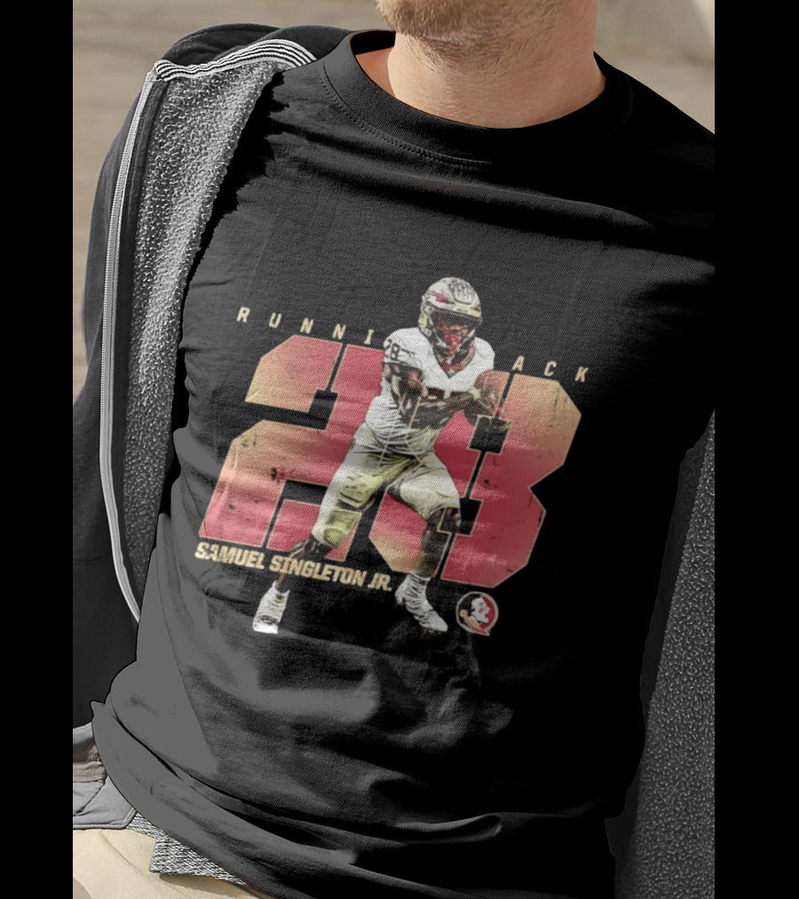 Samuel Singleton Jr Florida State Seminoles Running Back Number 28 NCAA T-Shirt